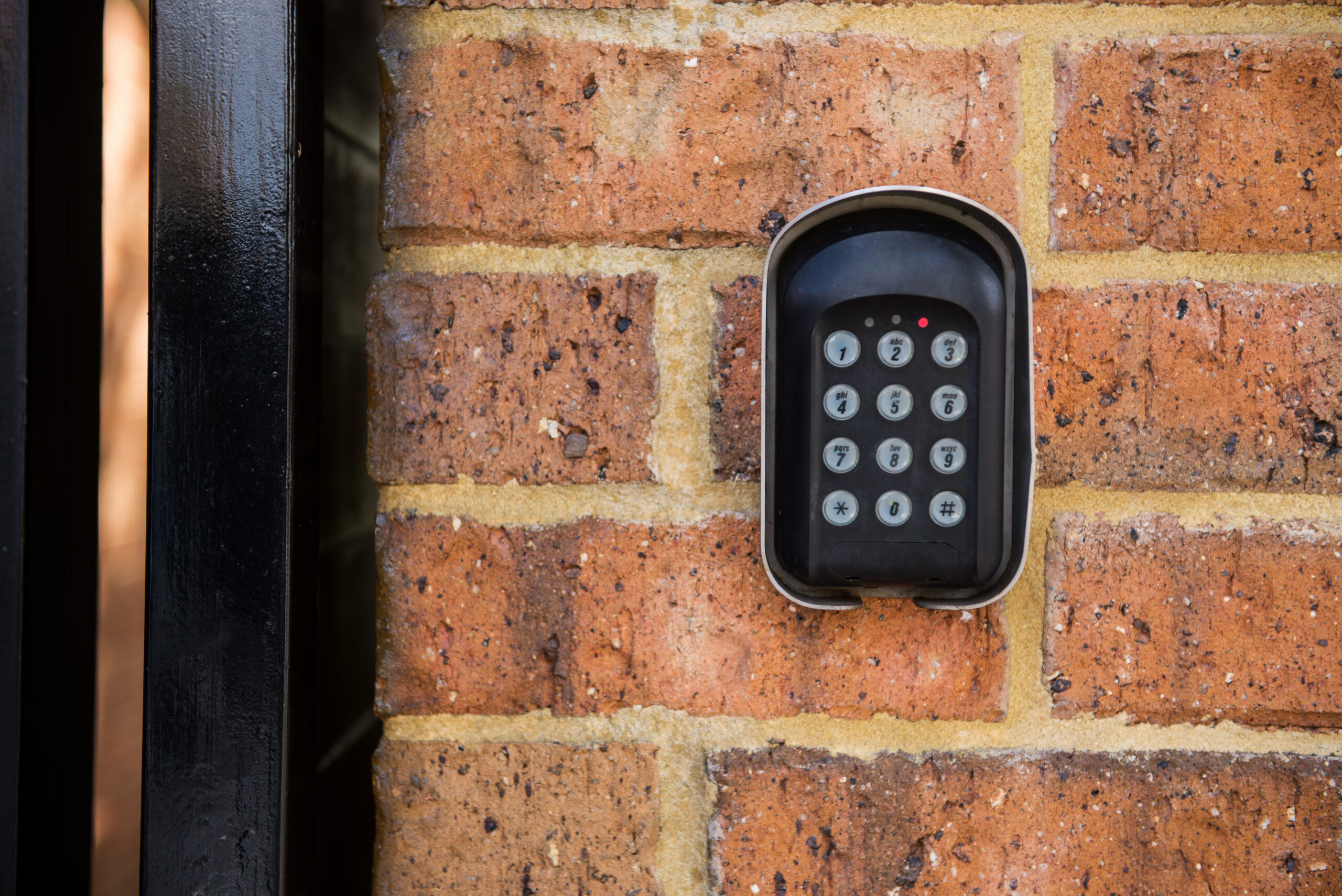 A regular security systems keypad with buttons