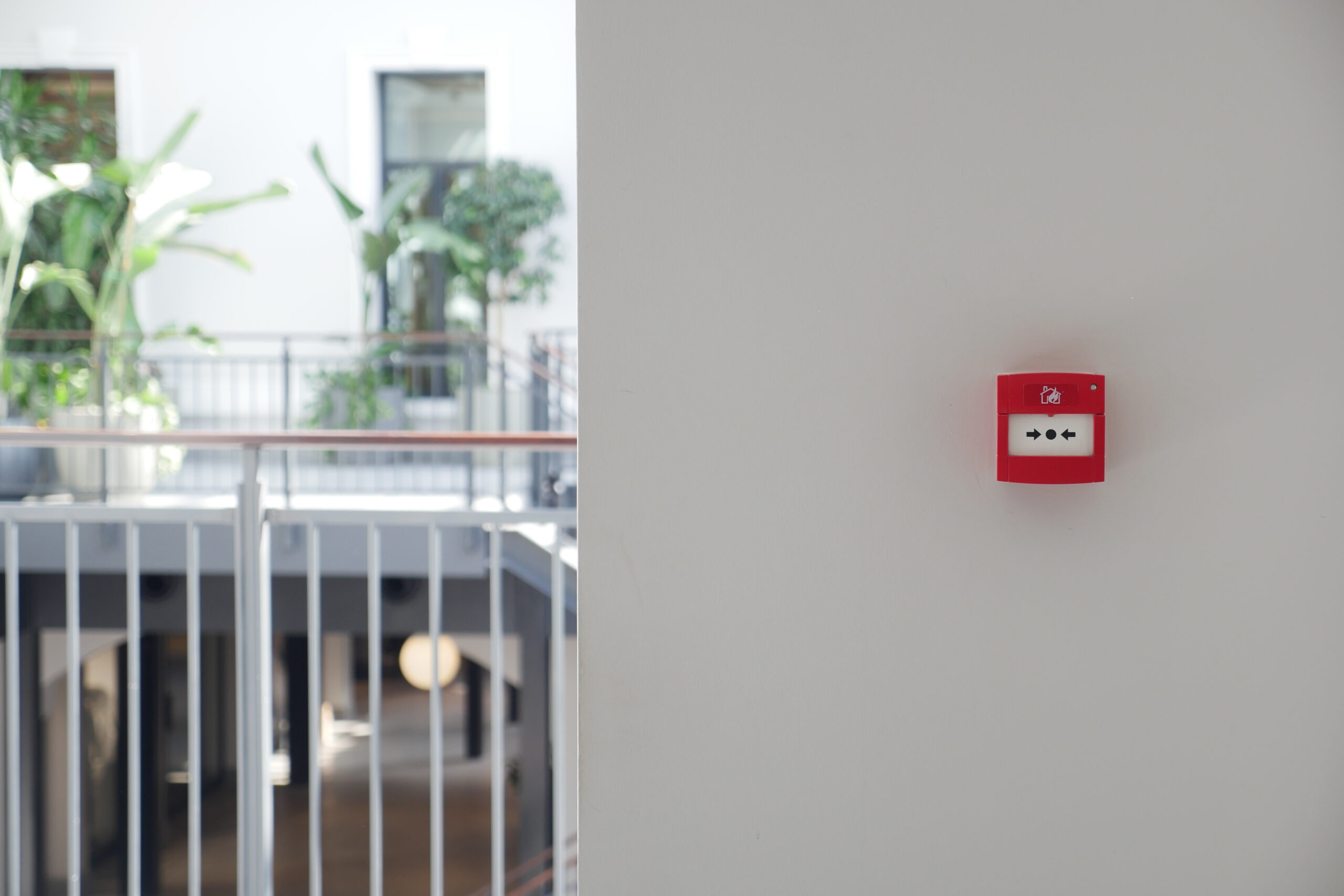 Red fire alarm button